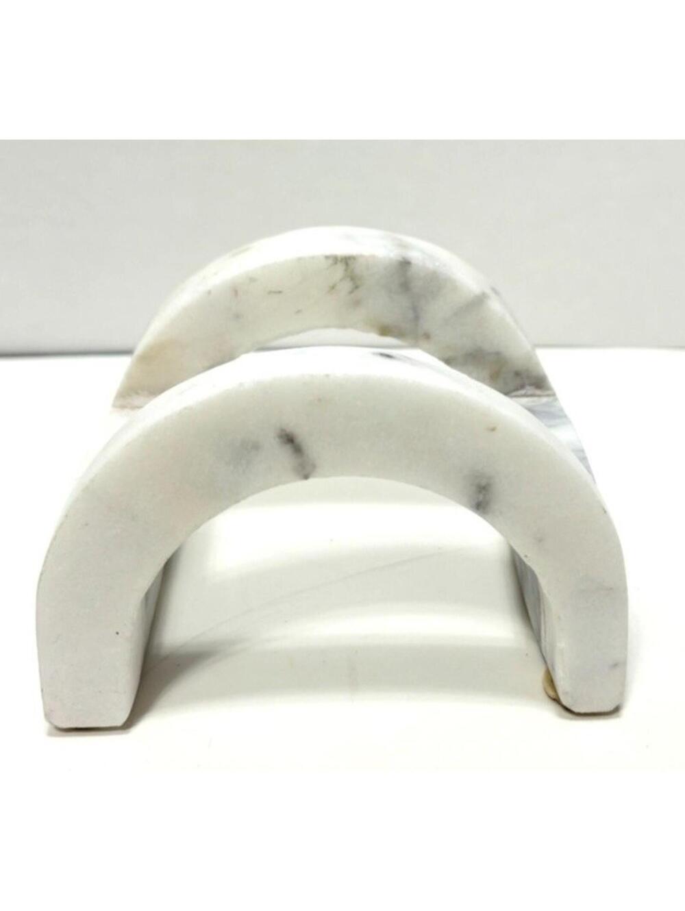 White Grey Marble Coaster Holder Modern Stone Look Home Decor Organizer Only